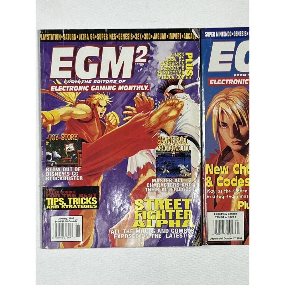 EGM2 Magazine Lot Of 2 1995 1996 Street Fighter Alpha Video Games Vintage Ryu